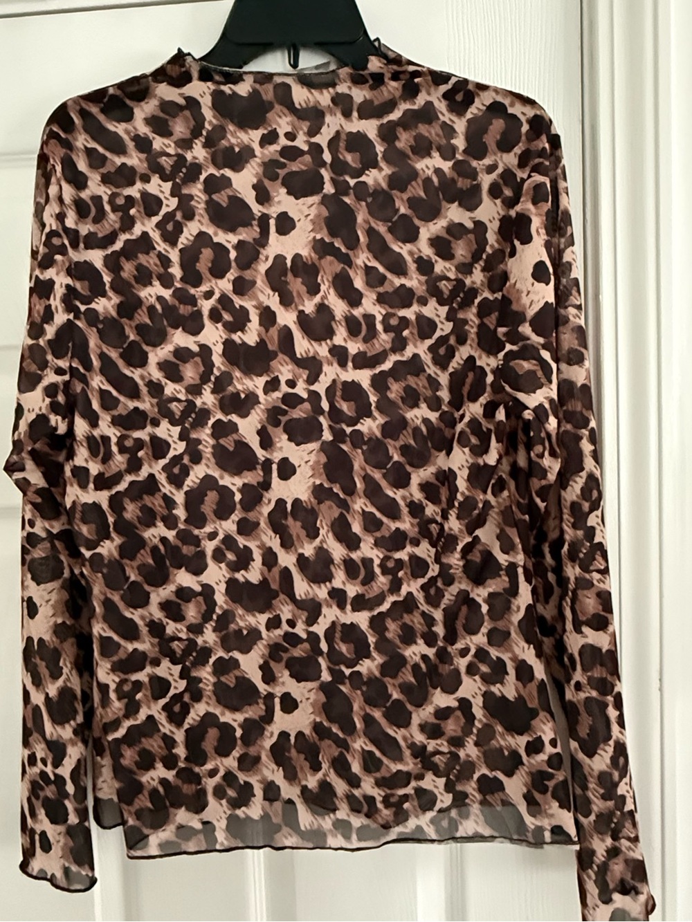Sheer leopard layering top